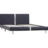 vidaXL - Bed frame met hoofdbord - Zwart - Kunstleer - 120x200 cm