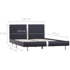 vidaXL - Bed frame met hoofdbord - Zwart - Kunstleer - 120x200 cm