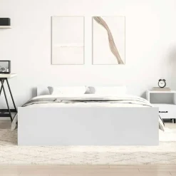 Twijfelaars-vidaXL - Bed frame met hoofd- en voeteneinde - Wit - 140x200 cm