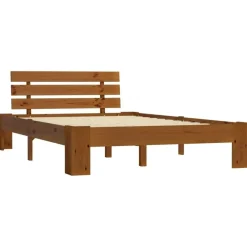 Twijfelaars-vidaXL - Bed frame met hoofdbord - Honingbruin - Grenenhout - 140x200 cm