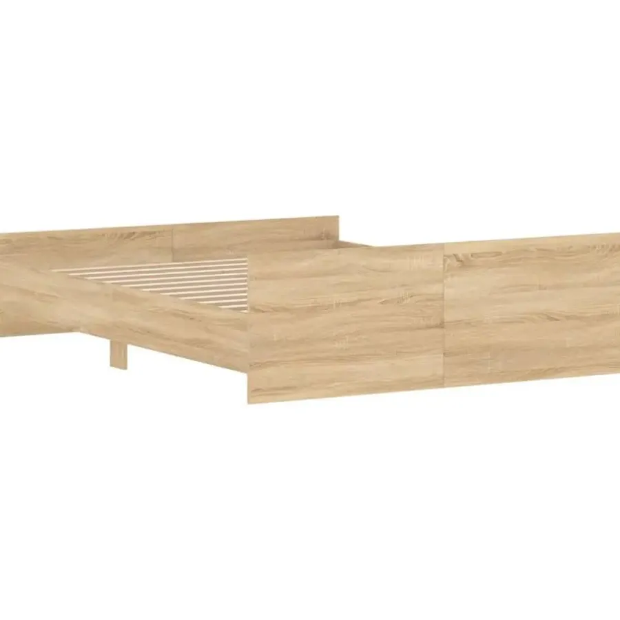 vidaXL - Bed frame met hoofd- en voeteneinde - Sonoma eikenkleur - 160x200 cm