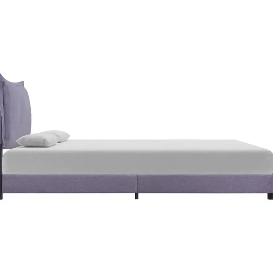 vidaXL - Bed frame met hoofdbord - Lichtgrijs - Stof - 140x200 cm