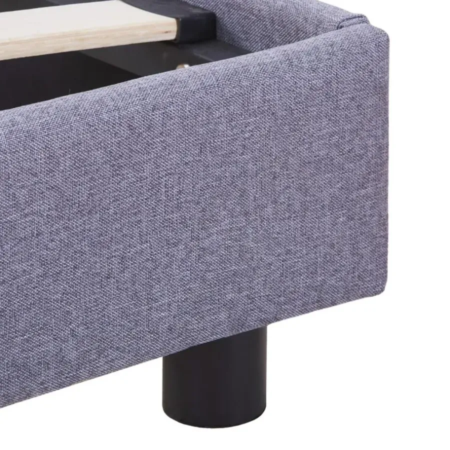 vidaXL - Bed frame met hoofdbord - Lichtgrijs - Stof - 140x200 cm