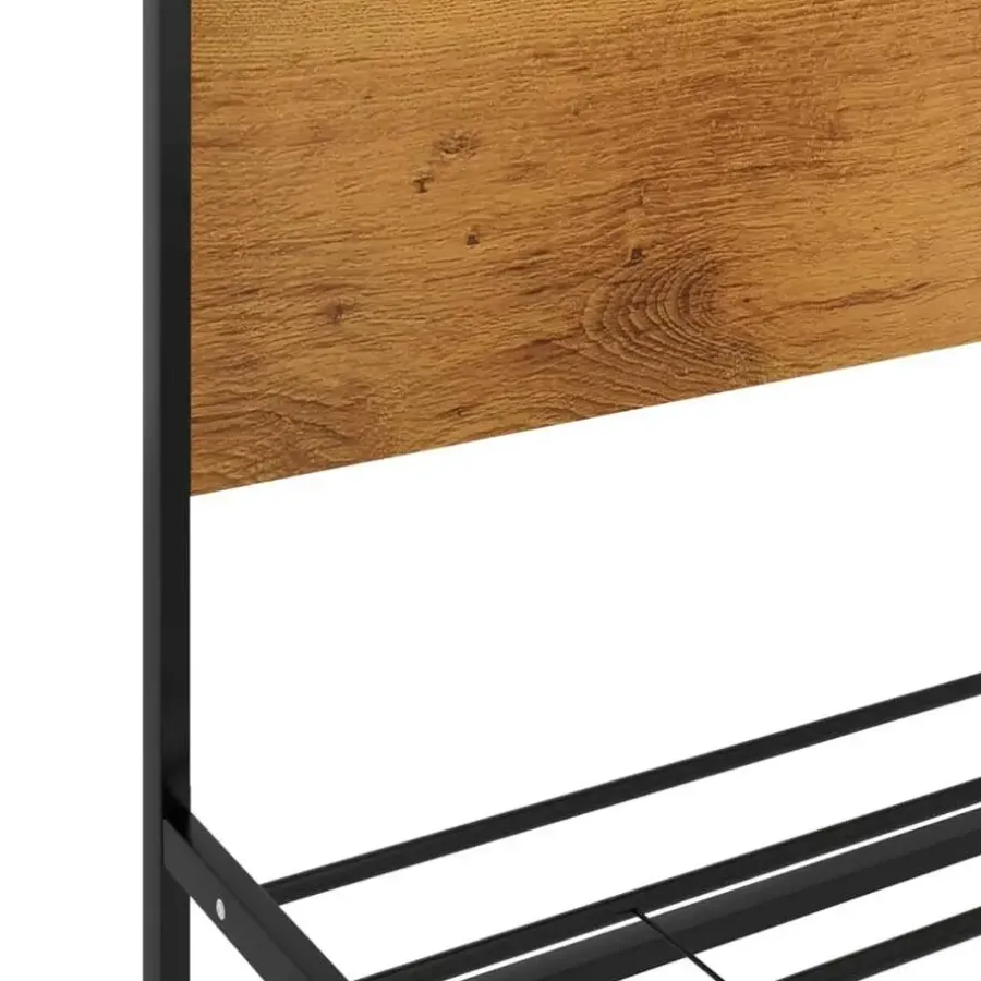 vidaXL - Bed frame met hoofdeinde - Metaal en MDF - 90x200 cm