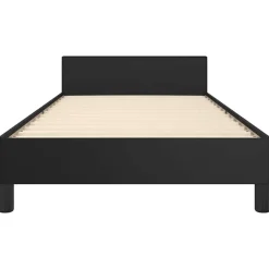 vidaXL - Bed frame met hoofdeinde zonder matras - zwart - Kunstleer - 90x200 cm