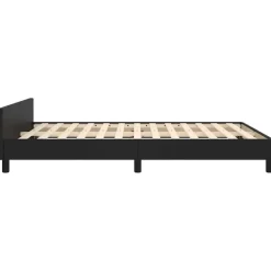 vidaXL - Bed frame met hoofdeinde - Zwart - Kunstleer - 140 x 200 cm