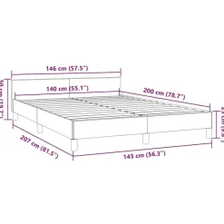 vidaXL - Bed frame met hoofdeinde - Zwart - Kunstleer - 140 x 200 cm