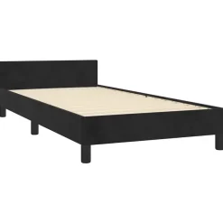 vidaXL - Bed frame met hoofdeinde zonder matras - Zwart - Fluweel - 80x200 cm