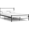 2-Persoons Bedden-vidaXL - Bed frame met hoofdeinde - Zonder matras - Zwart - Metaal - 140x200 cm