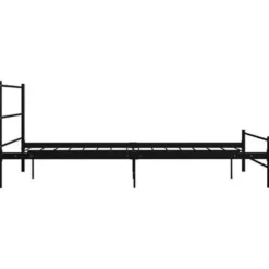 2-Persoons Bedden-vidaXL - Bed frame met hoofdeinde - Zonder matras - Zwart - Metaal - 140x200 cm