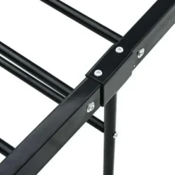 2-Persoons Bedden-vidaXL - Bed frame met hoofdeinde - Zonder matras - Zwart - Metaal - 140x200 cm