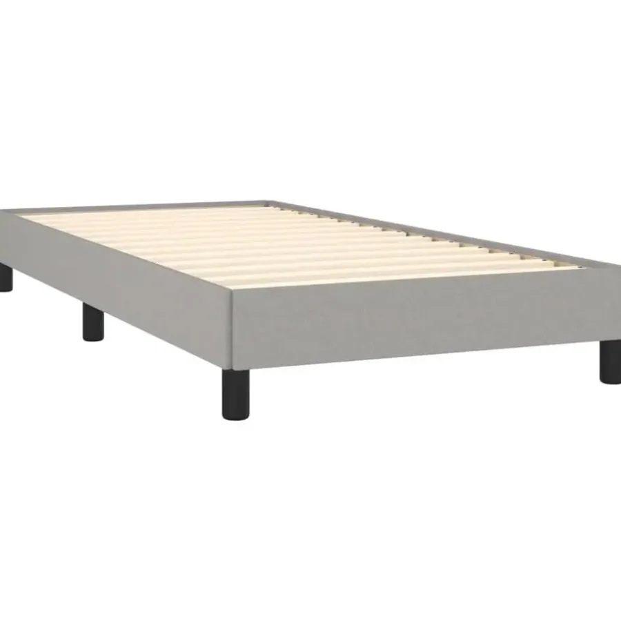 vidaXL - Bed frame met hout lattenbodem - Lichtgrijs - Stof - 90x200 cm