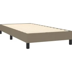 1-Persoons Bedden-vidaXL - Bed frame met hout lattenbodem - Taupe - Stof - 90x200 cm