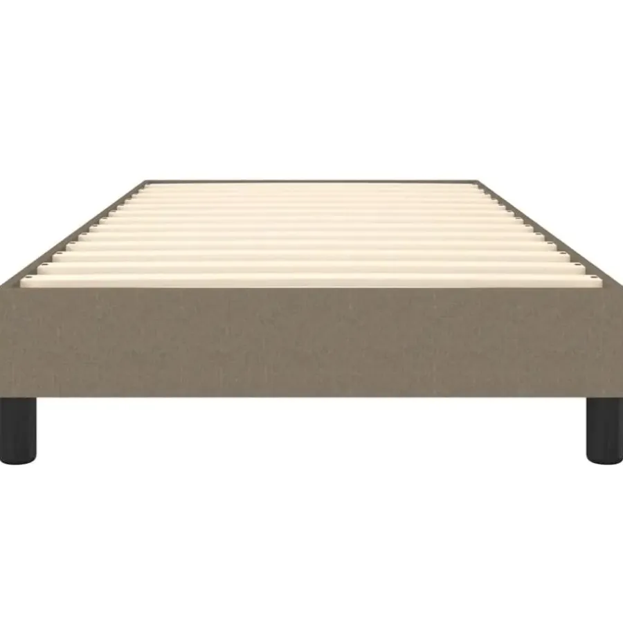 1-Persoons Bedden-vidaXL - Bed frame met hout lattenbodem - Taupe - Stof - 90x200 cm