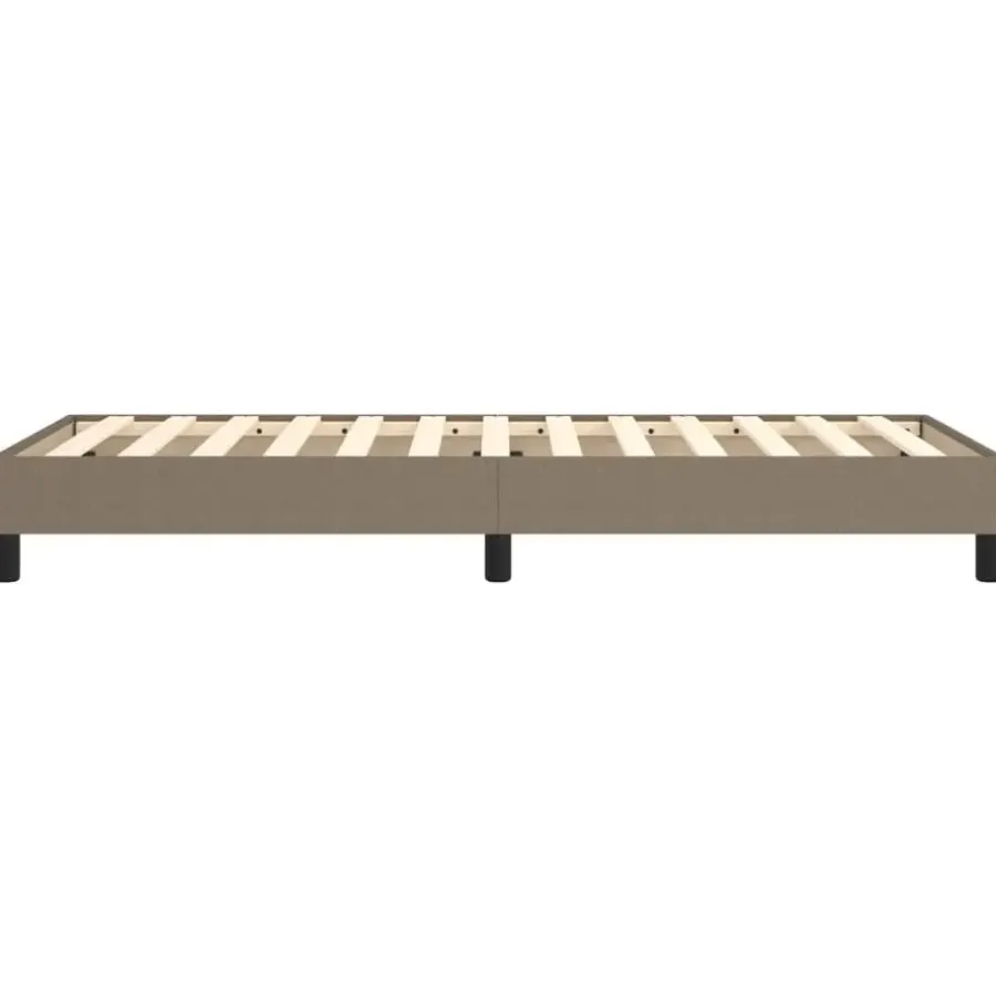 1-Persoons Bedden-vidaXL - Bed frame met hout lattenbodem - Taupe - Stof - 90x200 cm