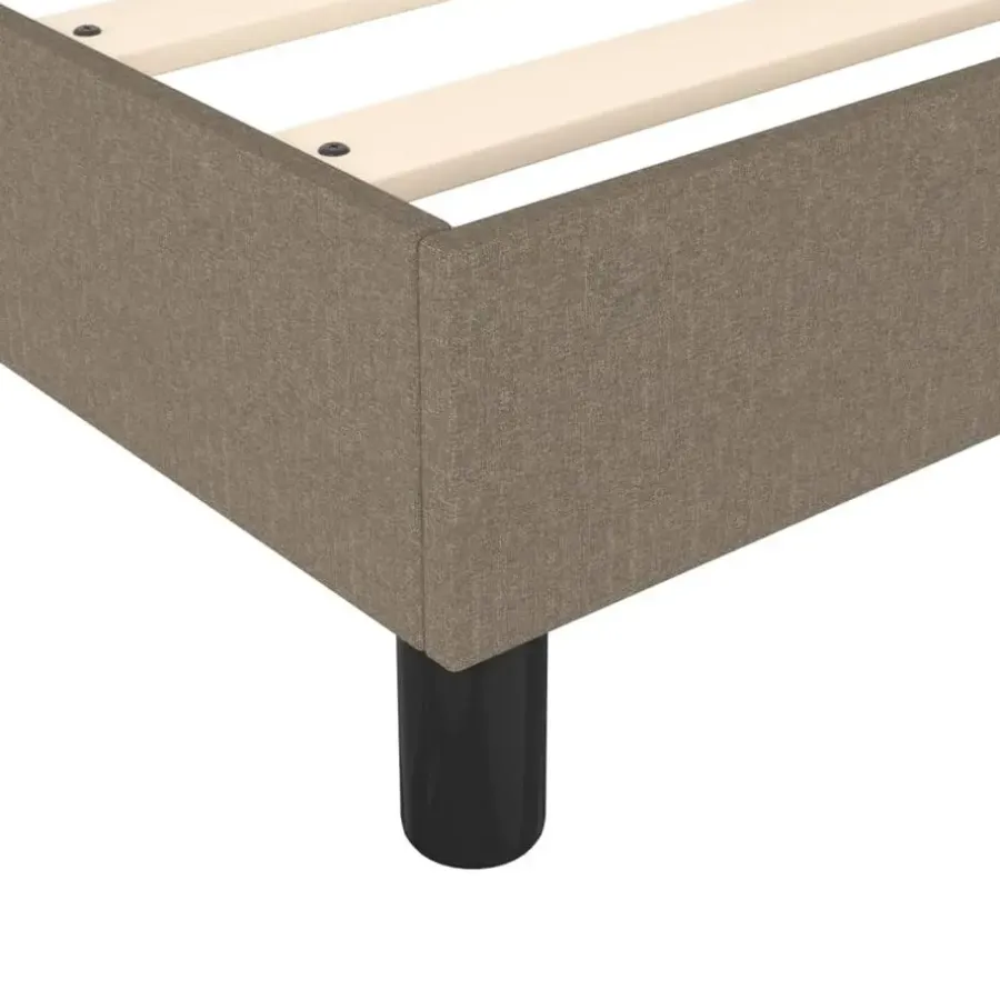 1-Persoons Bedden-vidaXL - Bed frame met hout lattenbodem - Taupe - Stof - 90x200 cm