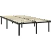 vidaXL - Bed frame met hout lattenbodem - Zwart - Metaal - 120x200 cm