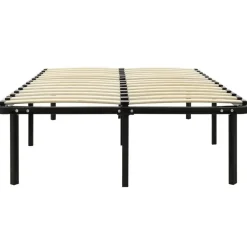 vidaXL - Bed frame met hout lattenbodem - Zwart - Metaal - 120x200 cm