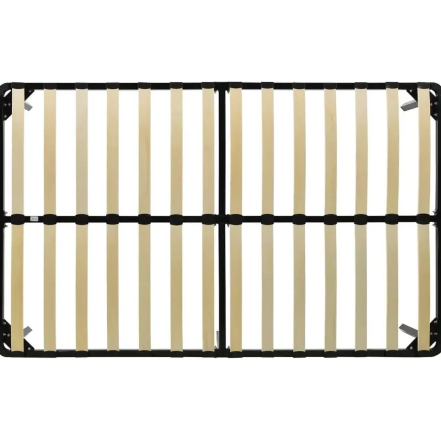 vidaXL - Bed frame met hout lattenbodem - Zwart - Metaal - 120x200 cm