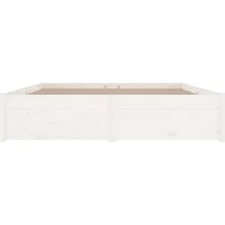 Twijfelaars-vidaXL - Bed frame met lades - Wit - Massief grenenhout - 140x200 cm