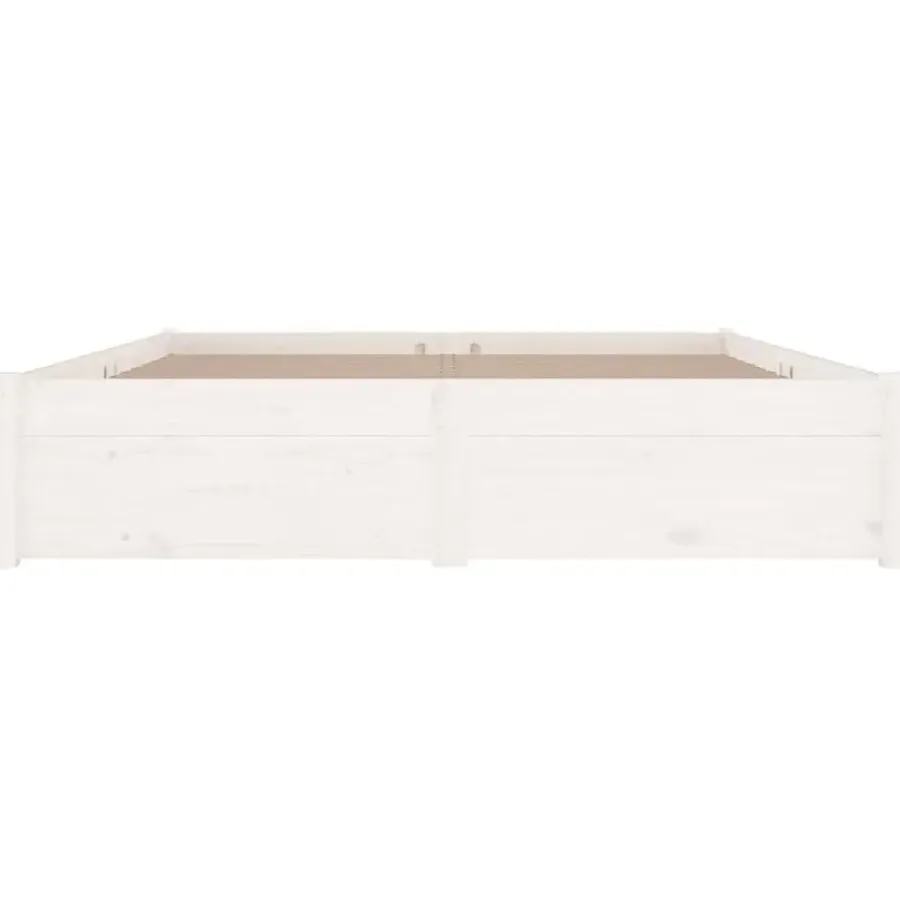 Twijfelaars-vidaXL - Bed frame met lades - Wit - Massief grenenhout - 140x200 cm