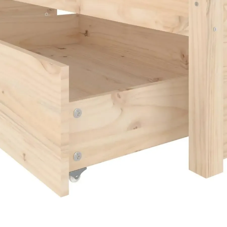 vidaXL - Bed frame met lades - Naturel - Massief grenenhout - 140x200 cm