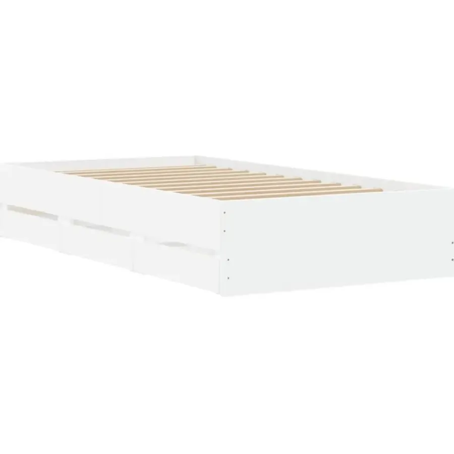 vidaXL - Bed frame met lades - Wit - Bewerkt hout - 90x200 cm