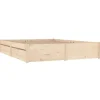 Twijfelaars-vidaXL - Bed frame met lades - Naturel - Massief grenenhout - 180x200 cm