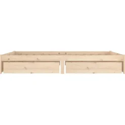 Twijfelaars-vidaXL - Bed frame met lades - Naturel - Massief grenenhout - 180x200 cm