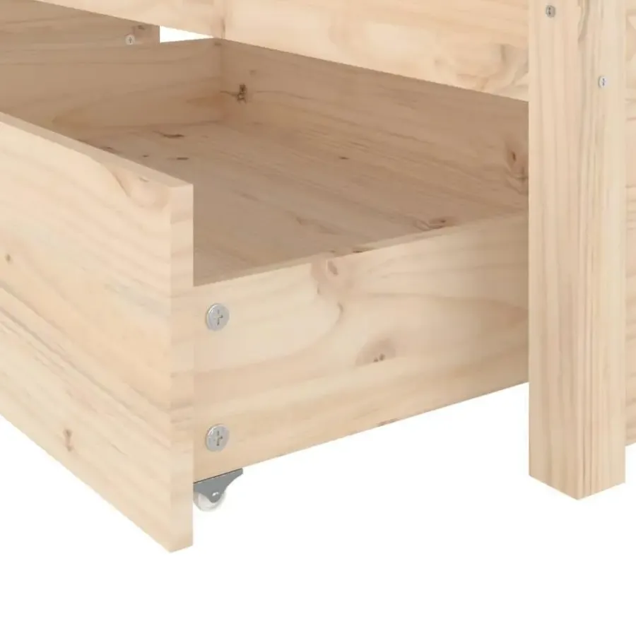 Twijfelaars-vidaXL - Bed frame met lades - Naturel - Massief grenenhout - 180x200 cm