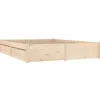 vidaXL - Bed frame met lades - Naturel - Massief grenenhout - 160x200 cm