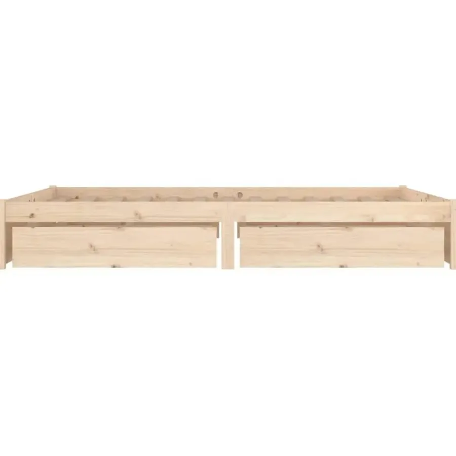 vidaXL - Bed frame met lades - Naturel - Massief grenenhout - 160x200 cm