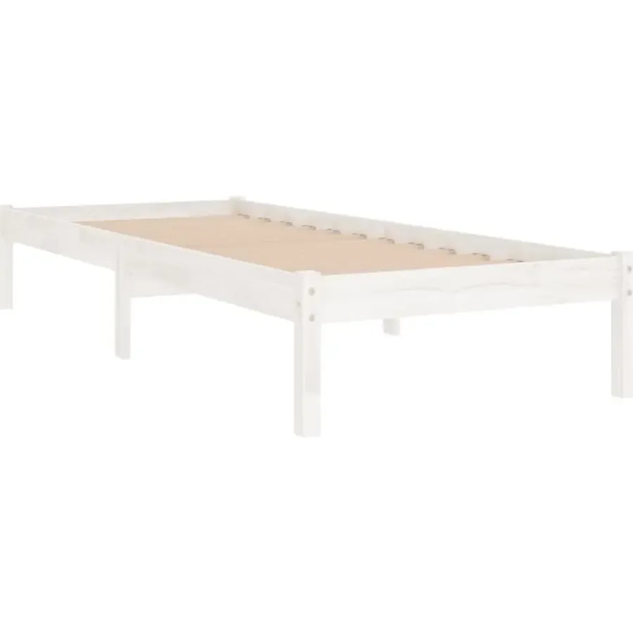 vidaXL - Bed frame met lattenbodem - Wit - Grenenhout - 90x200 cm