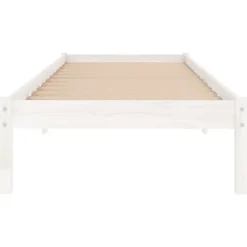 vidaXL - Bed frame met lattenbodem - Wit - Grenenhout - 90x200 cm