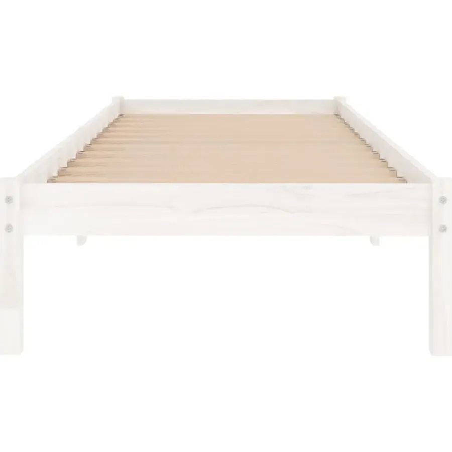 vidaXL - Bed frame met lattenbodem - Wit - Grenenhout - 90x200 cm