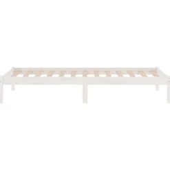 vidaXL - Bed frame met lattenbodem - Wit - Grenenhout - 90x200 cm