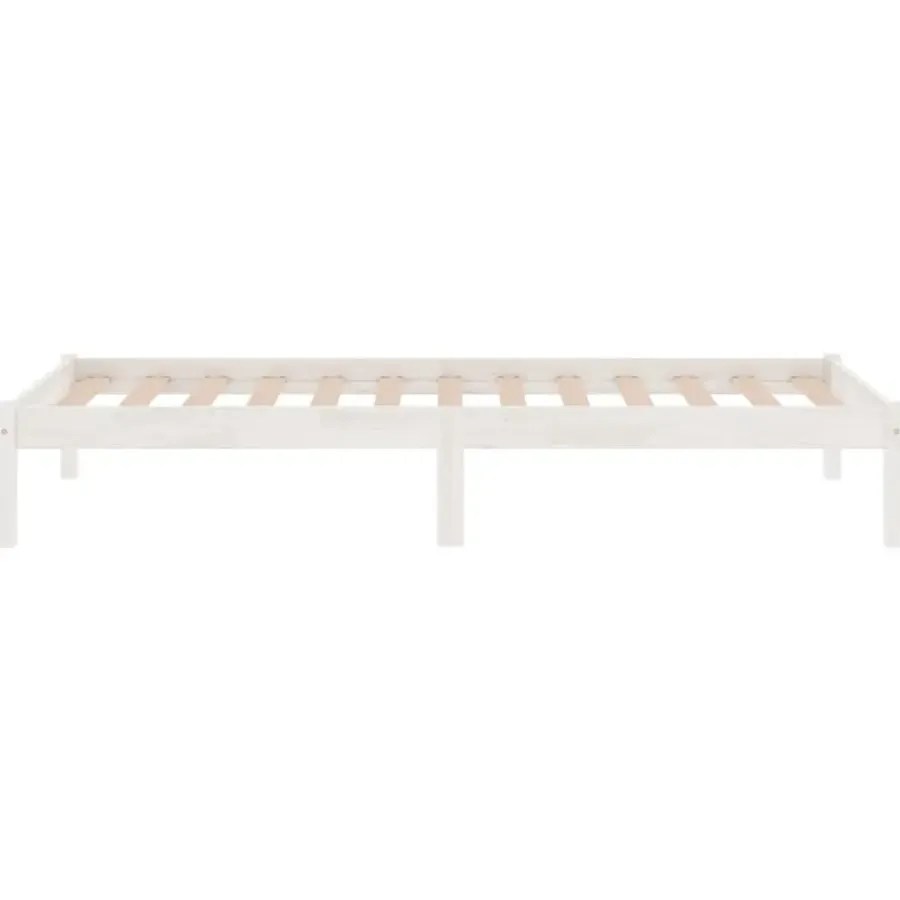vidaXL - Bed frame met lattenbodem - Wit - Grenenhout - 90x200 cm