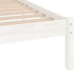 vidaXL - Bed frame met lattenbodem - Wit - Grenenhout - 90x200 cm