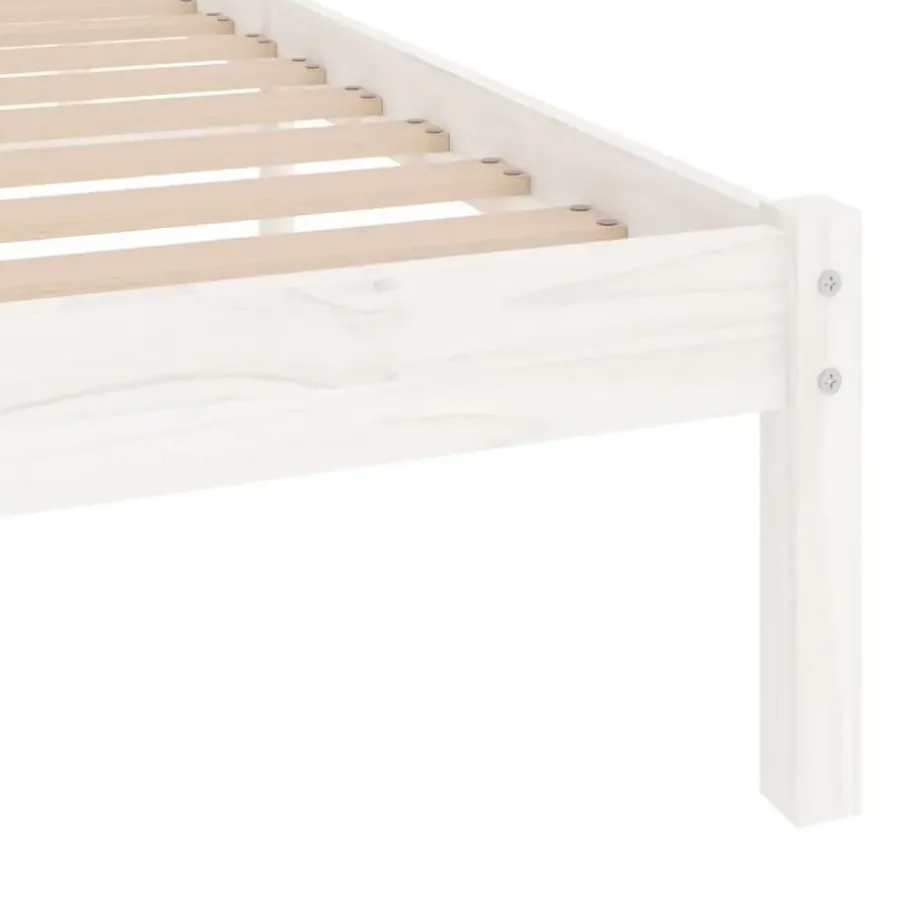 vidaXL - Bed frame met lattenbodem - Wit - Grenenhout - 90x200 cm