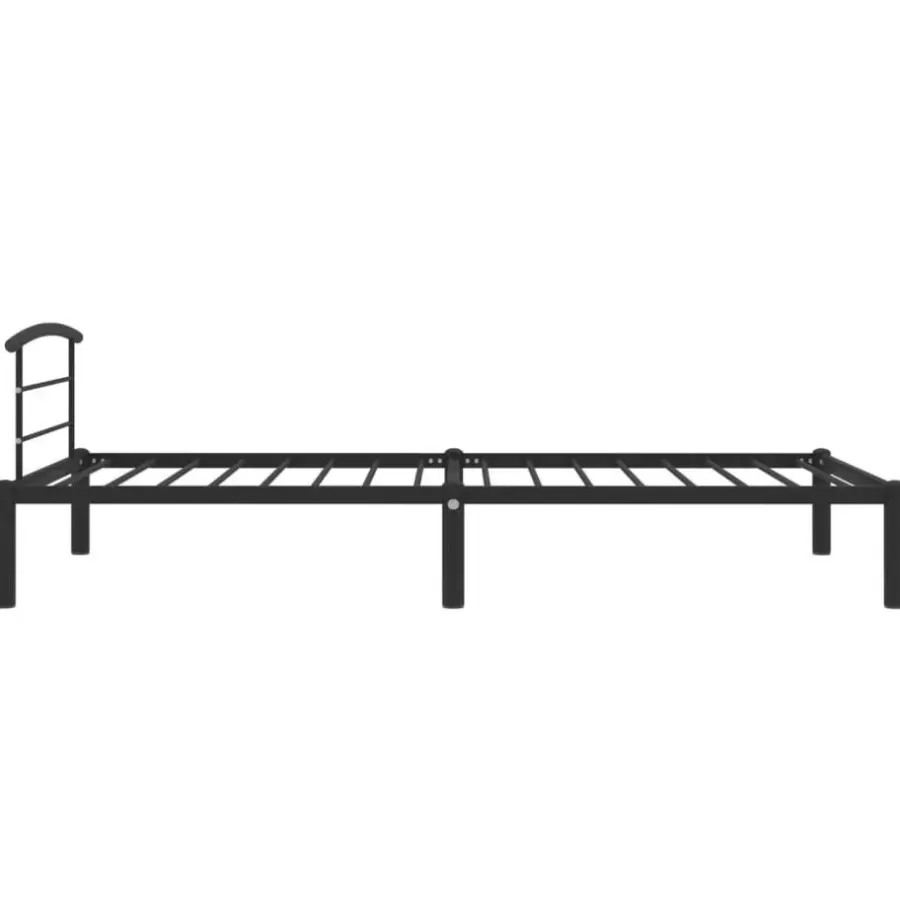 vidaXL - Bed frame met lattenbodem - Zwart - Metaal - 90x200 cm