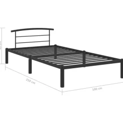 vidaXL - Bed frame met lattenbodem - Zwart - Metaal - 90x200 cm
