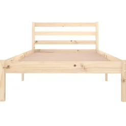 vidaXL - Bed frame met lattenbodem - Naturel - Massief grenenhout - 90x200 cm
