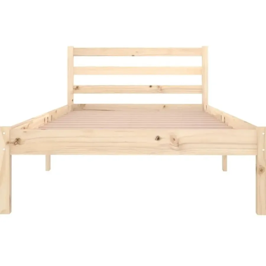 vidaXL - Bed frame met lattenbodem - Naturel - Massief grenenhout - 90x200 cm