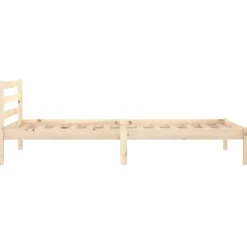 vidaXL - Bed frame met lattenbodem - Naturel - Massief grenenhout - 90x200 cm