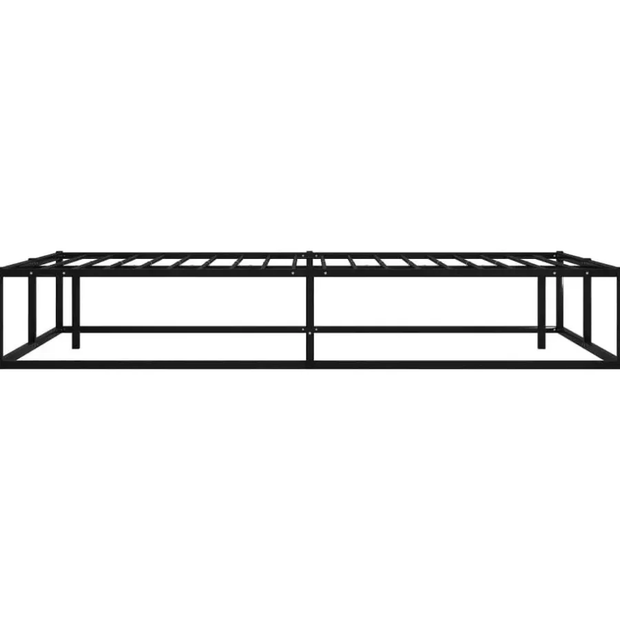 Twijfelaars-vidaXL - Bed frame met latternbodem - Zwart - Metaal - 120x200 cm