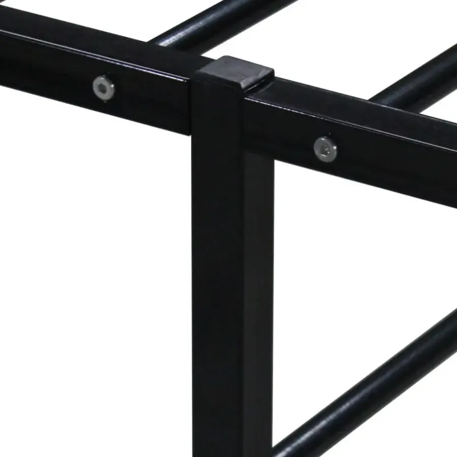 Twijfelaars-vidaXL - Bed frame met latternbodem - Zwart - Metaal - 120x200 cm
