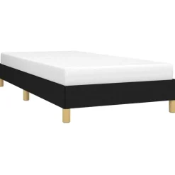 1-Persoons Bedden-vidaXL - Bed frame met lattenbodem zonder matras Zwart - Stof - 90x200 cm