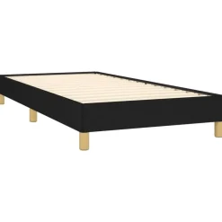 1-Persoons Bedden-vidaXL - Bed frame met lattenbodem zonder matras Zwart - Stof - 90x200 cm