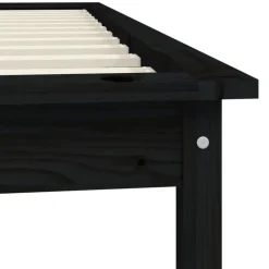 1-Persoons Bedden-vidaXL - Bed frame met lattenbodem - Zwart - Massief grenenhout - 90x200 cm