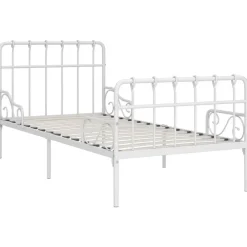 vidaXL - Bed frame met lattenbodem - Wit - Metaal - 90x200 cm